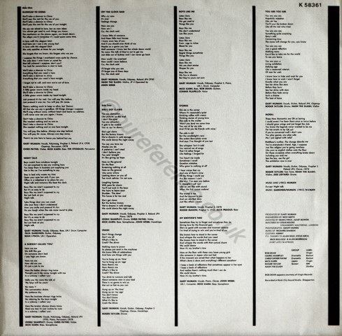 K 58361 Inner Lyrics.