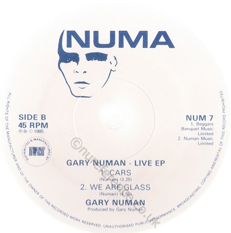 NUM 7 White Vinyl B Side Label