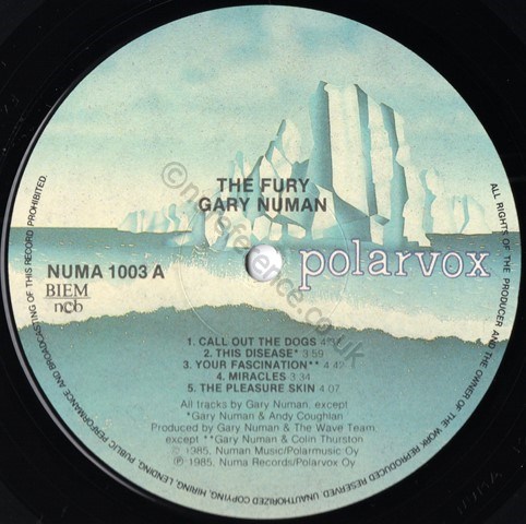NUMA 1003 A Side Label.