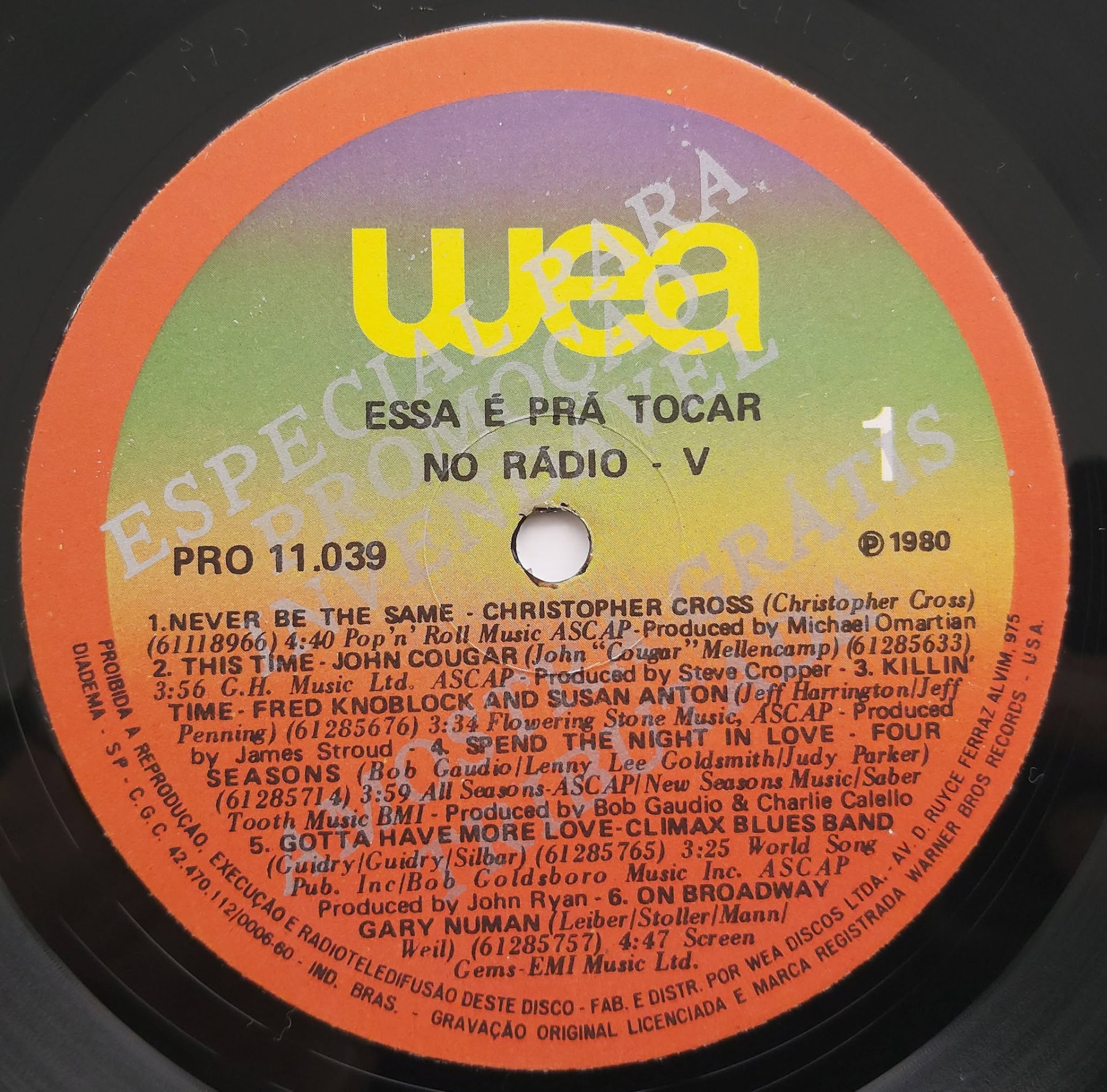 PRO 11.039 Promo 'A' Side Label