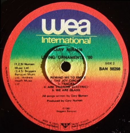 BAN 58296 'B' Side Label.