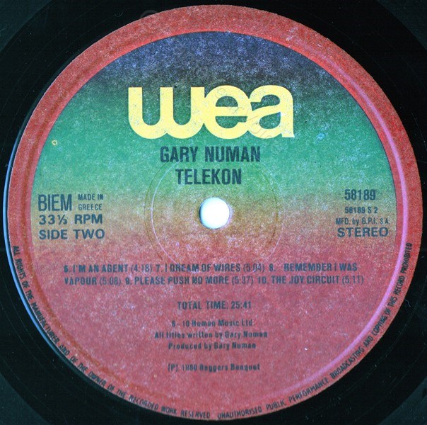 58189 'B' Side Label.