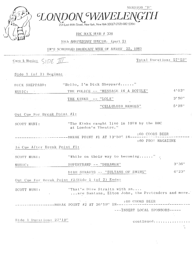 Timing Sheet 3