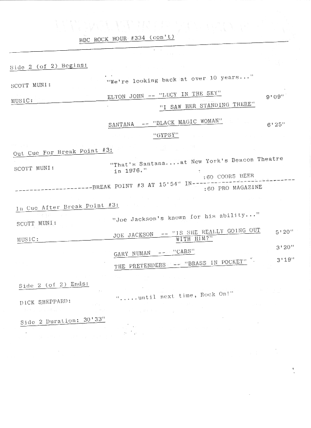 Timing Sheet 4