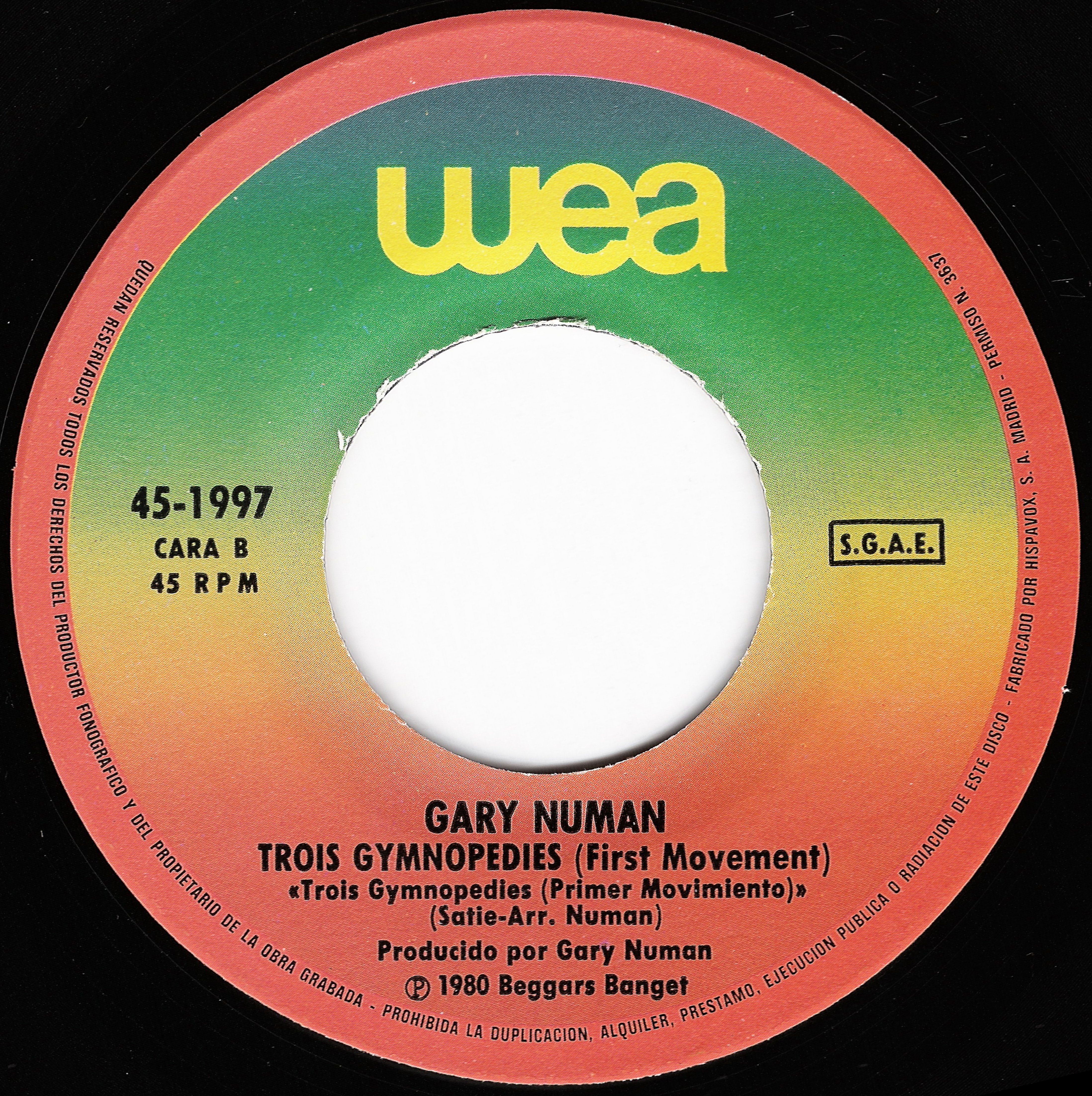 45-1997 [SN] B side Label.