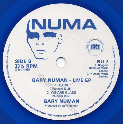NU 7 Blue Vinyl B Side Label