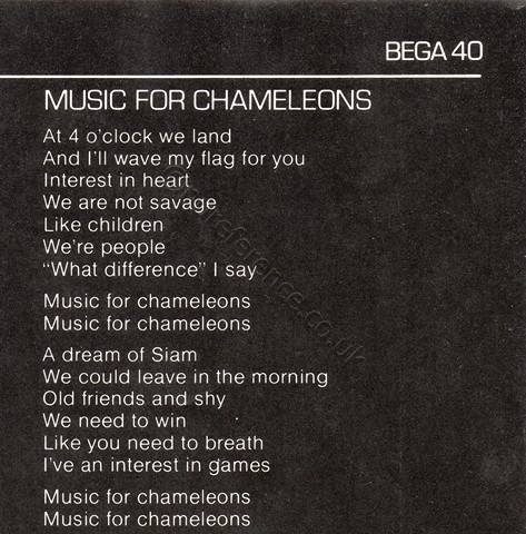 BEGA 40 Inner lyrics Detail.
