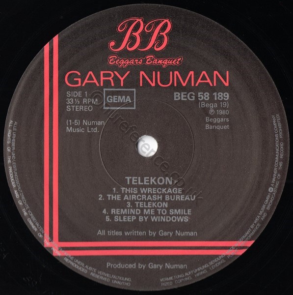 BEG 58 189 A Side Label.