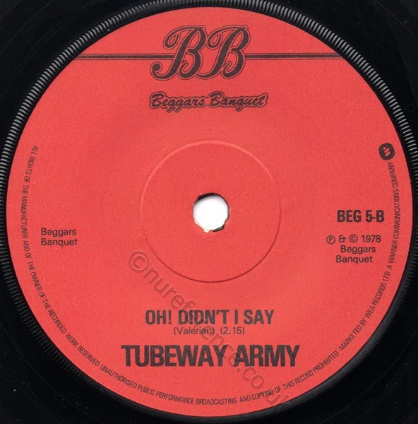 BACK 2 (BEG 5) B Side Label
