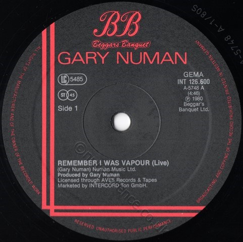 INT 126.600 'A' side Label.