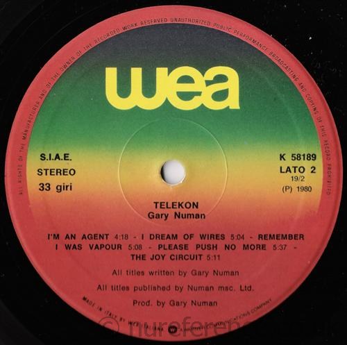 K 58189 B Side Label.
