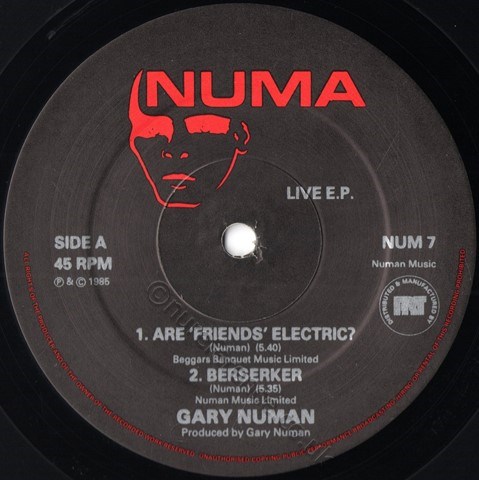 NUM 7 A Side Label