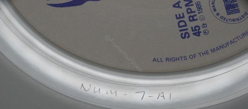 NUM 7 White Vinyl A Side Matrix