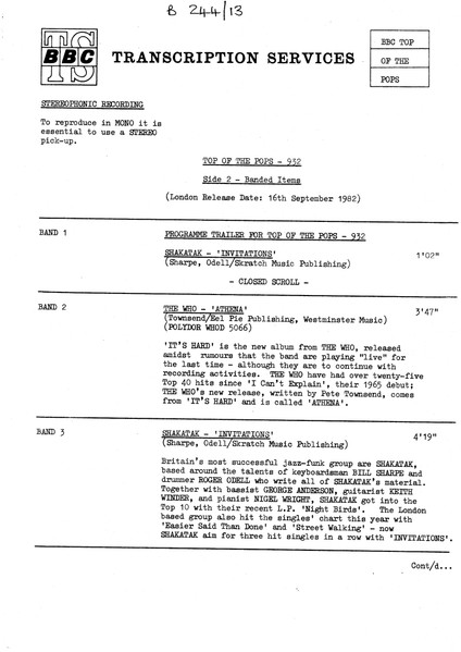 Timing Sheet 4