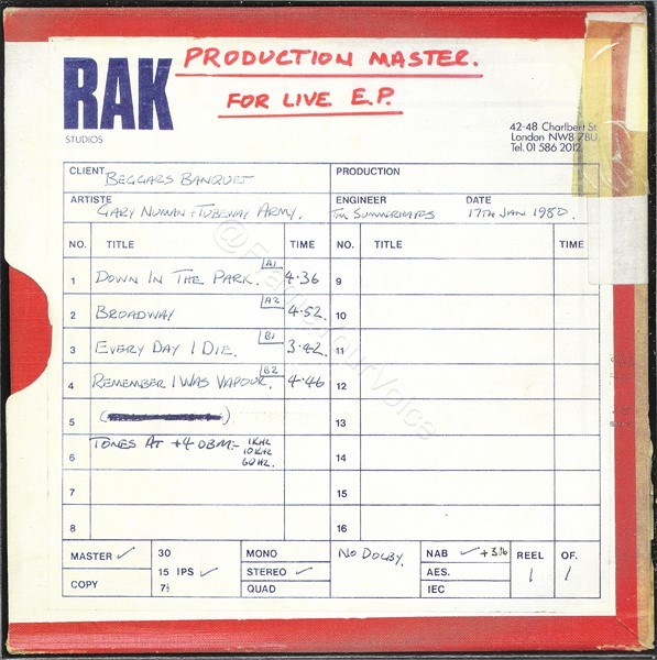 1979 - The Live EPs cover 1