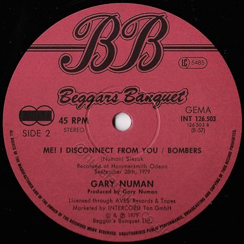 INT 126.503 B side Label.