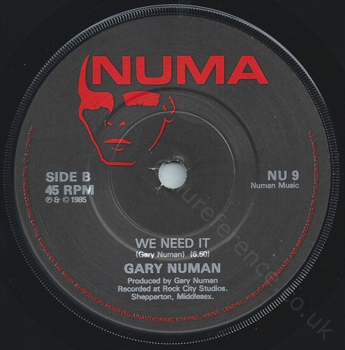 NU 9 B Side Ridge Label.