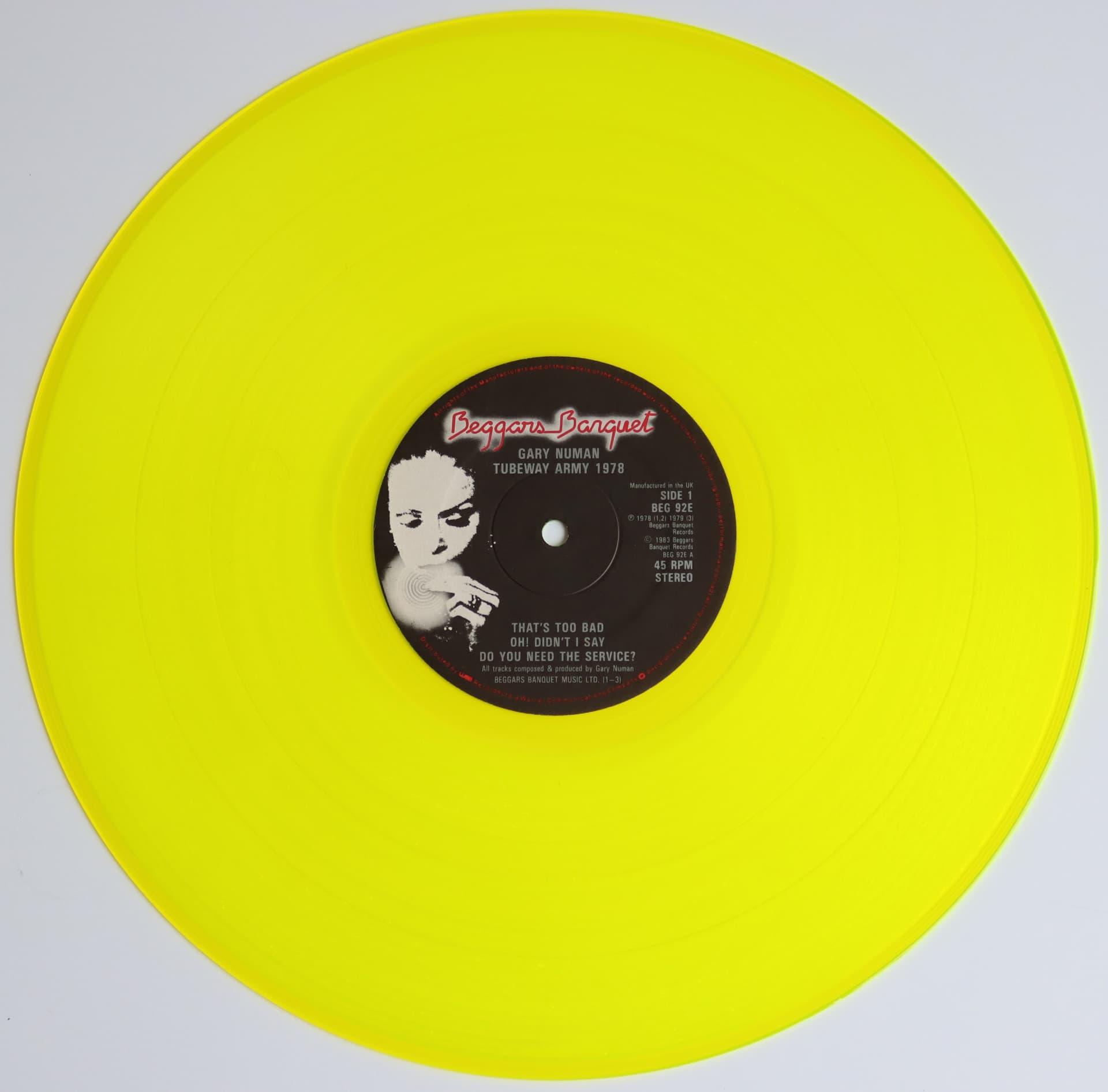 BEG 92E Yellow Vinyl A Side