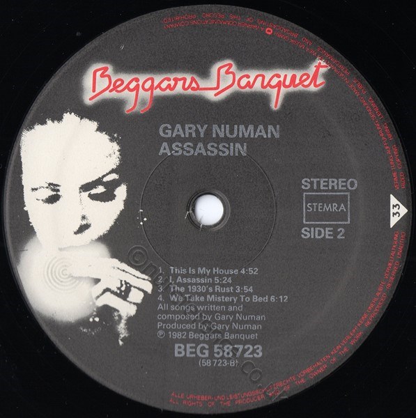 BEG 58723 'B' Side Label.
