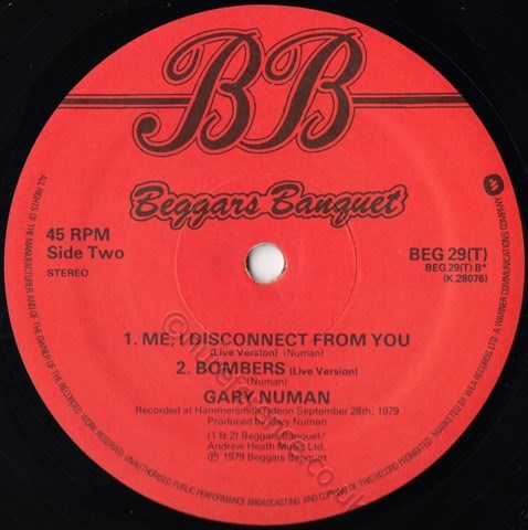 BEG 29T B Side Label