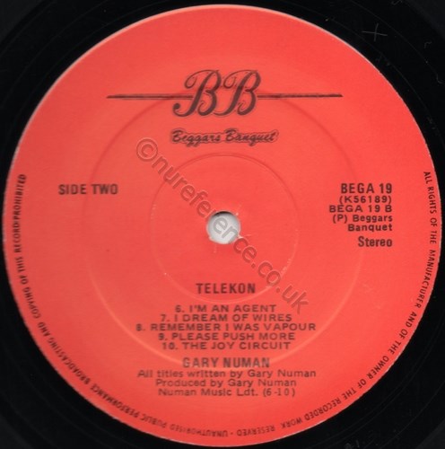 BEGA 19 'B' Side Label Varient.