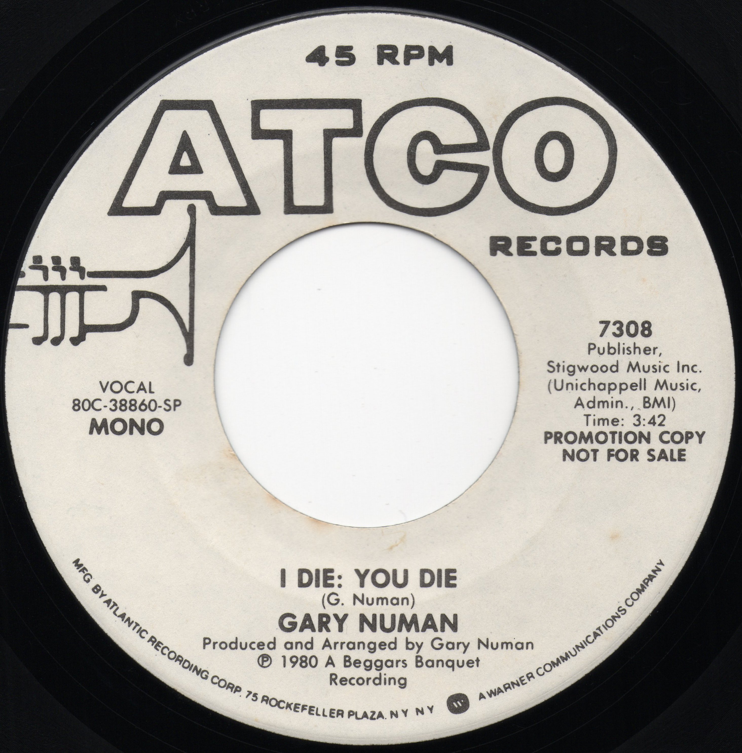7308 SP B side Promo Label.