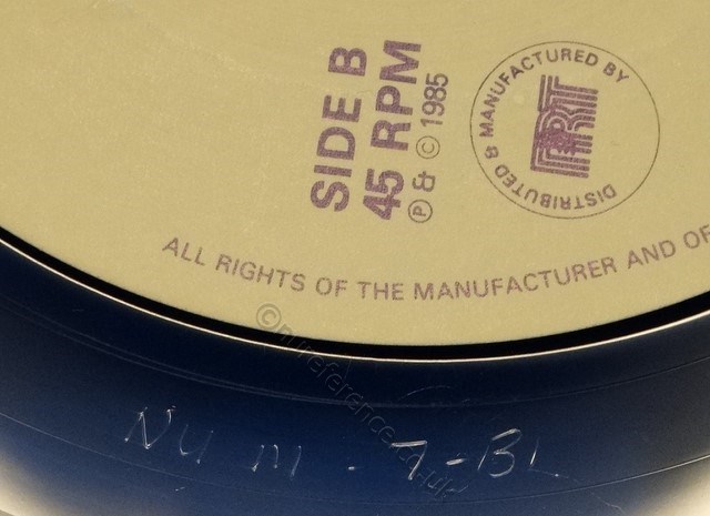 NUM 7 Blue Vinyl B Side Matrix