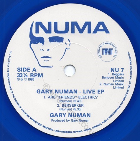 NU 7 Blue Vinyl A Side Label