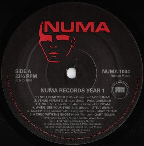 NUMA 1004 'A' Label.