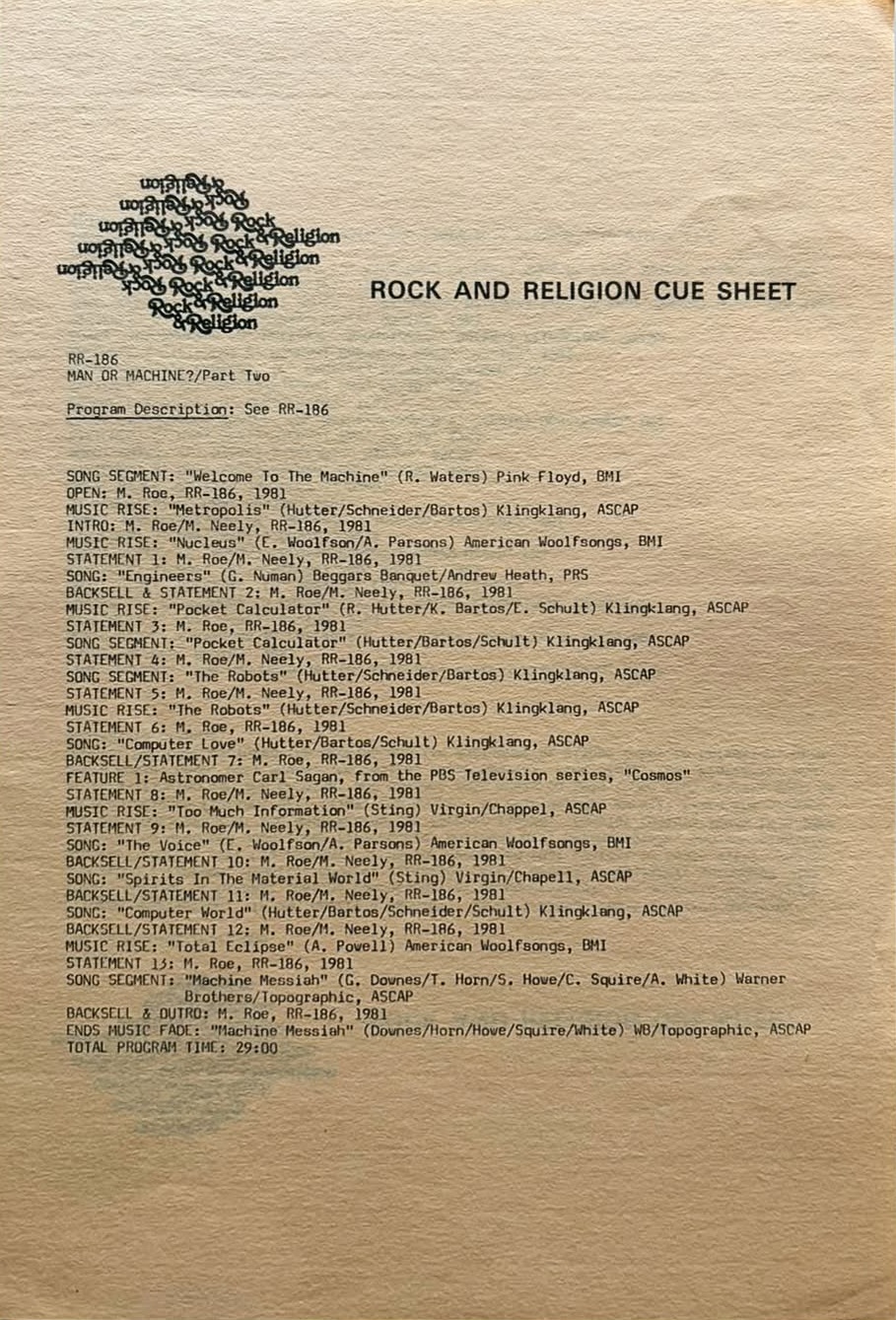 Cue Sheet 2