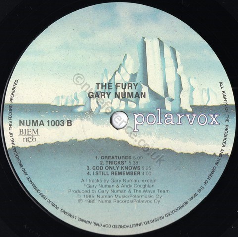NUMA 1003 B Side Label.