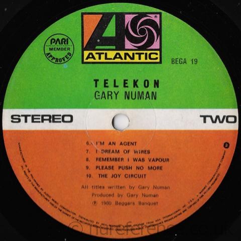 BEGA 19 B Side Label.