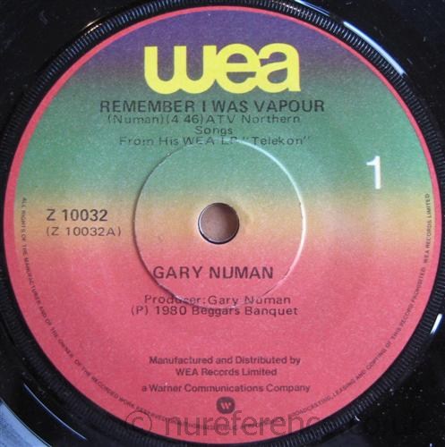 Z10032 'A' side Label.