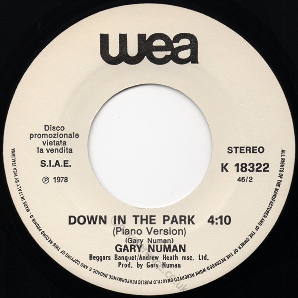 K 18322 White Label Promo B side Label.