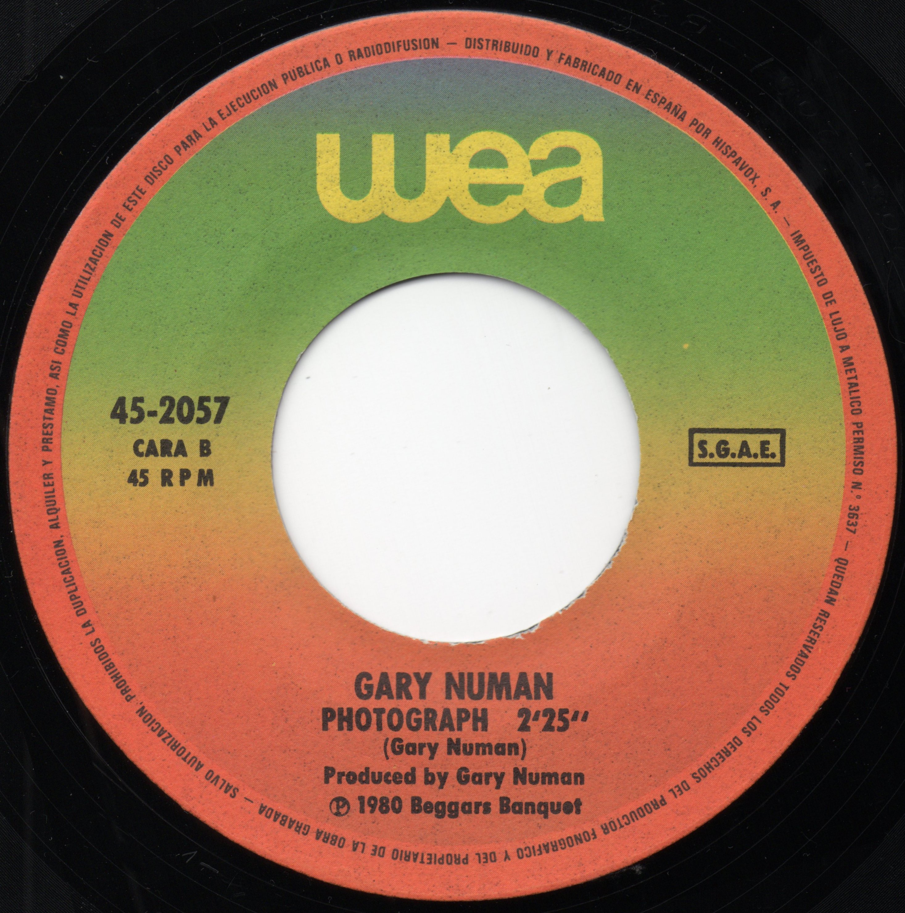 45-2057 B side Label.