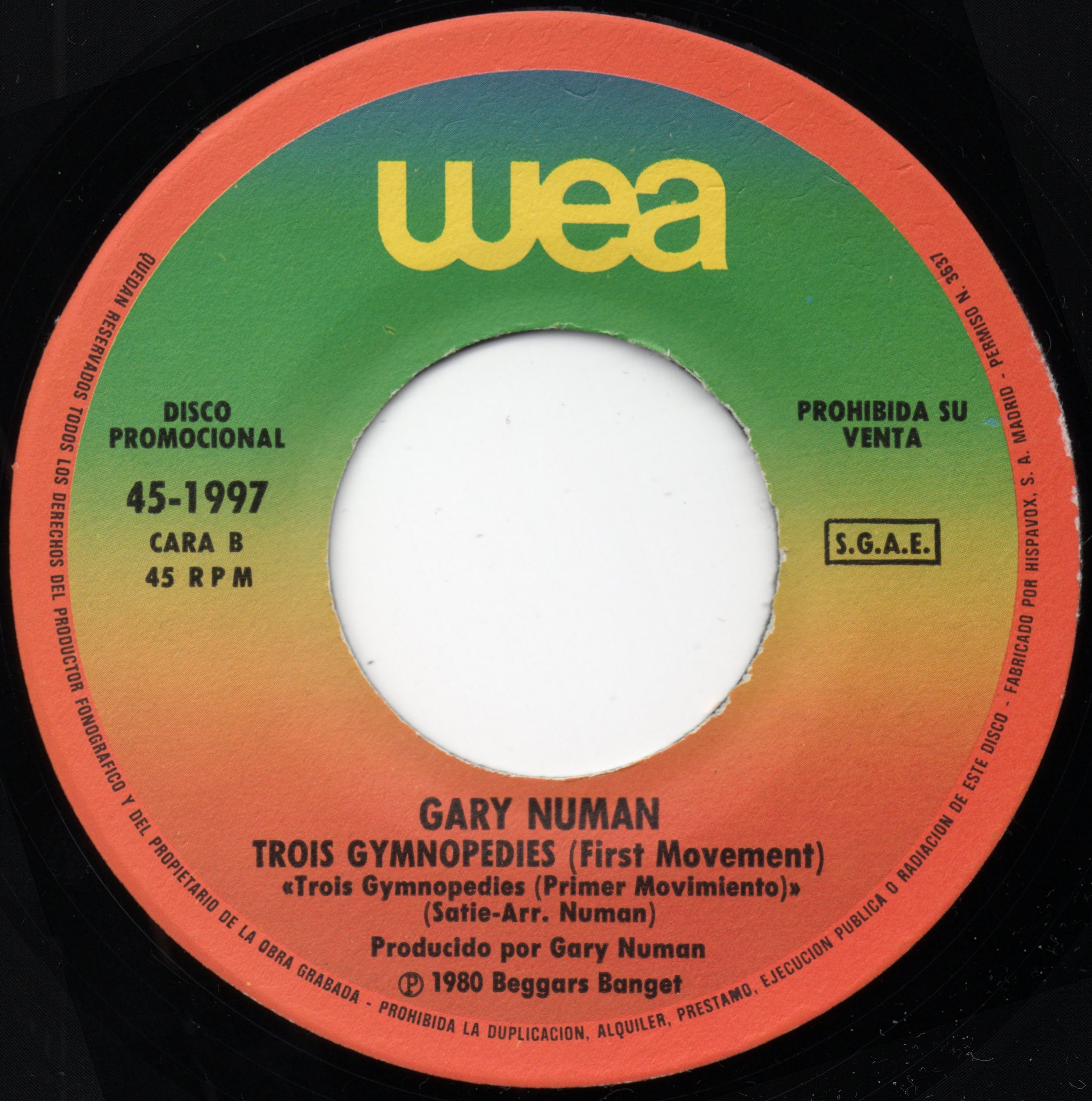 45-1997 [SN] Promo B side Label.