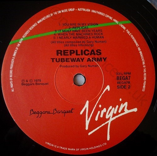 BEGA 7 'B' Side 'Virgin Label'