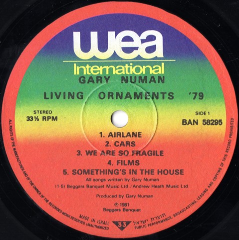 BAN 58295 'A' Side Label.