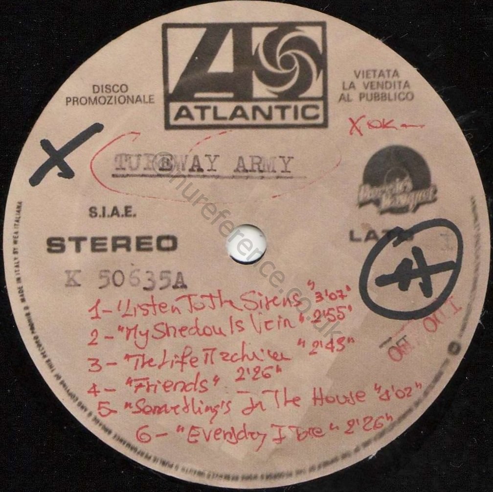 K 50635 Acetate 'A' Side Label.