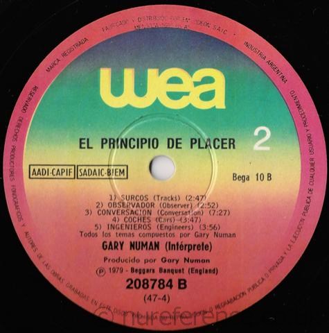 208784 'B' Side Label