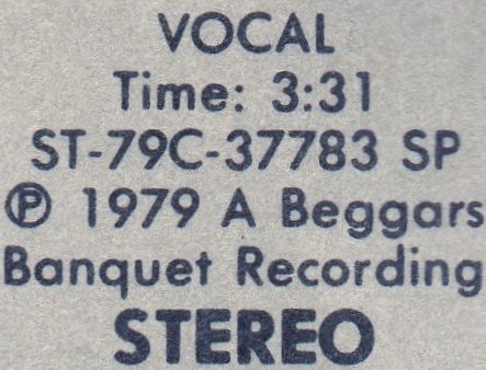B Side Label Detail.