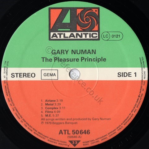 ATL 50 646 'A' Side Label.