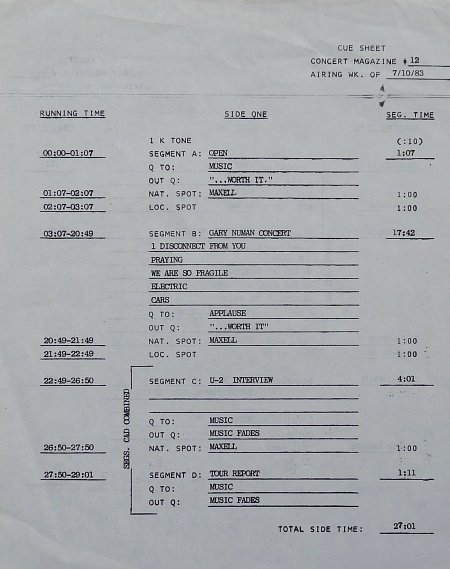 Timing Sheet 1