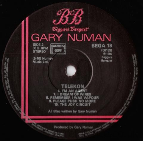 58.189 (BEGA 19) B Side Label.