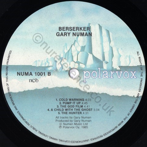 NUMA 1001 A Side Label.
