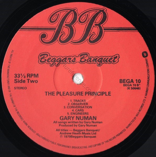 BEGA 10 B Side Label.