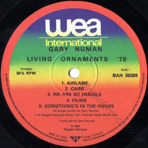 BAN 58295 'A' Side Label.