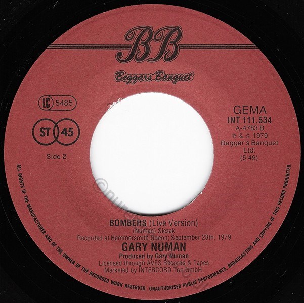 INT 111.534 B Side Label.