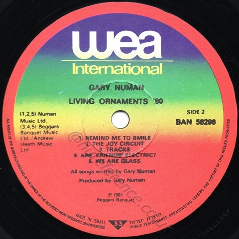 BAN 58296 'B' Side Label Varient.