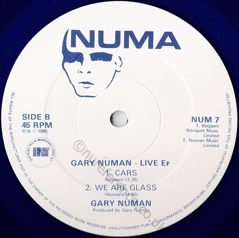NUM 7 Blue Vinyl B Side Label